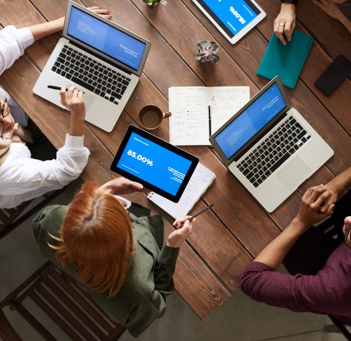 Team collaborating on payroll